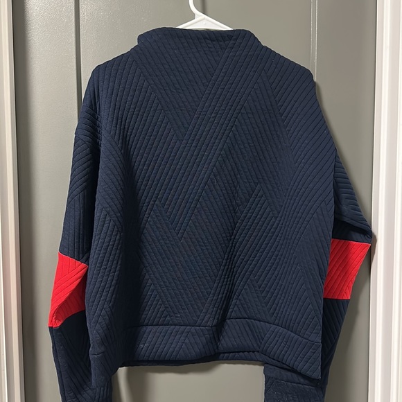 Navy and red GapFit funnel neck pullover - Picture 4 of 5